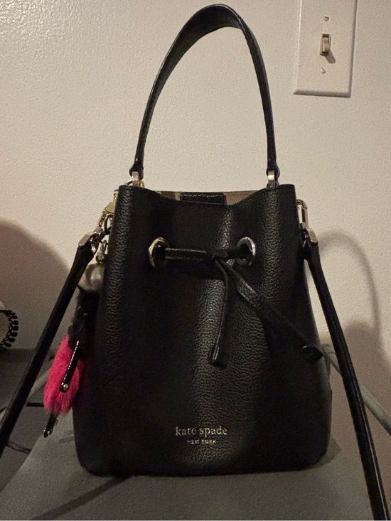 kate spade Handbags - kate spade Black Pebbled Leather Drawstring Bucket Shoulder Bag